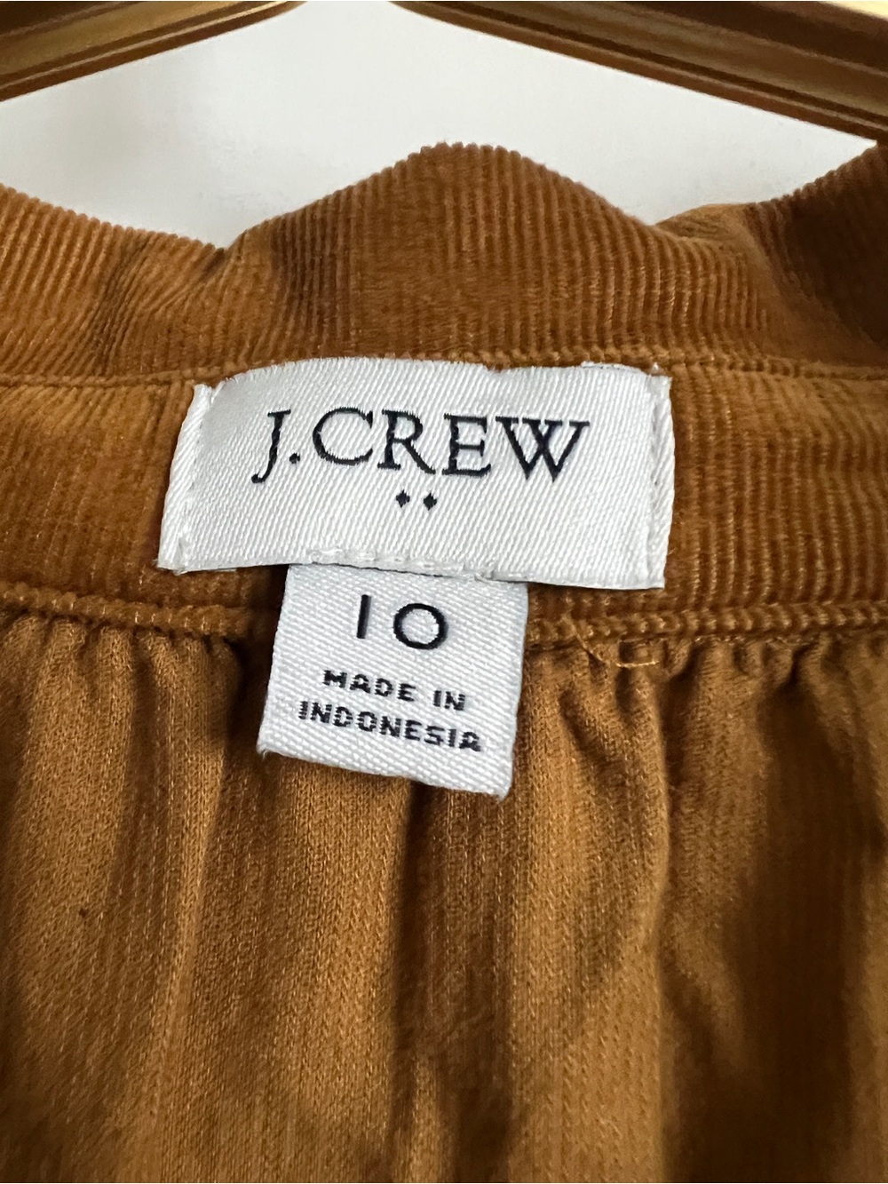J.Crew Golden Brandy Corduroy Tiered Mini Shirtdress Size 10 NWOT - Picture 12 of 12